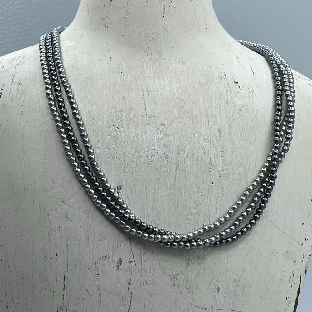 Napier 3 strand faux pearl choker necklace.
